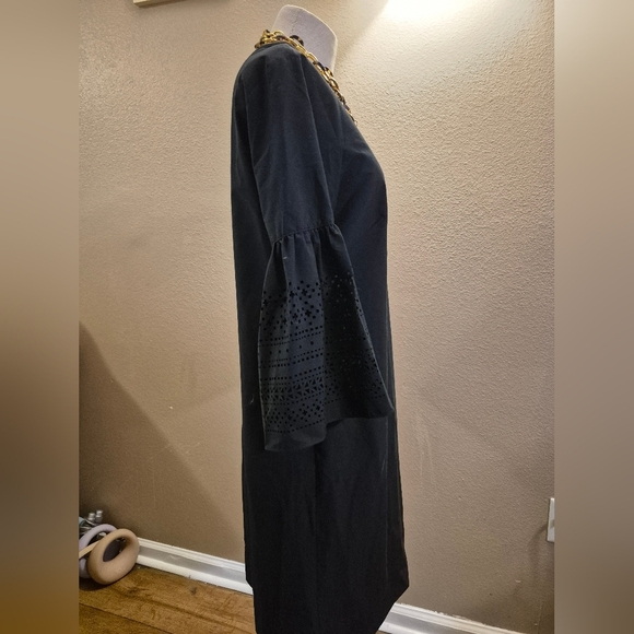 Ralph Lauren Black Sheath Dress with Bell Sleeves - Picture 4 of 8